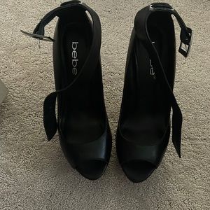 Bebe black heals size 7